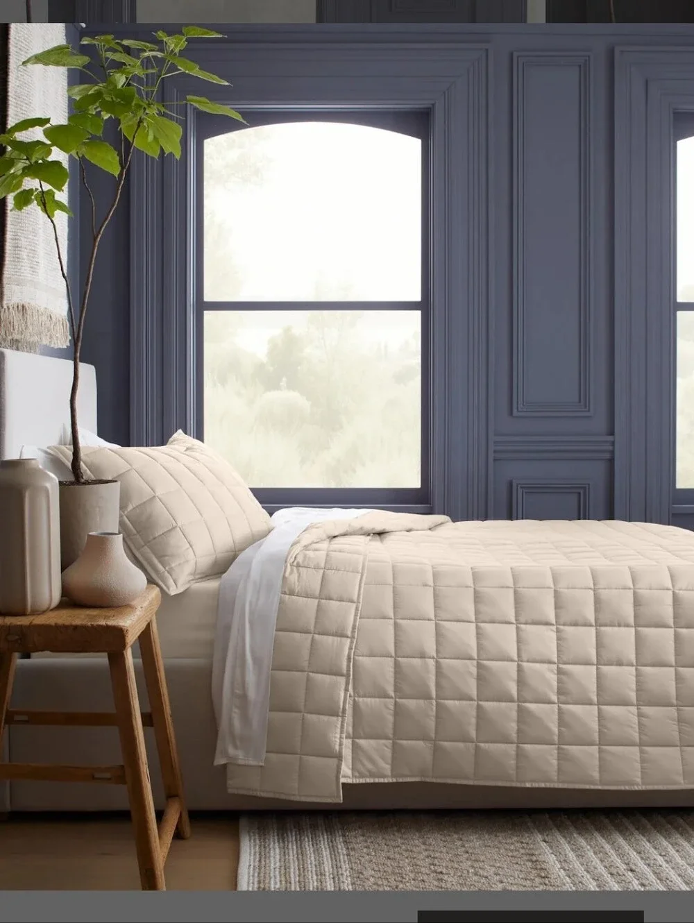 Quince Sand Quilt Box Set 100% Viscose From Orangic Bamboo *1 Standard Sham*